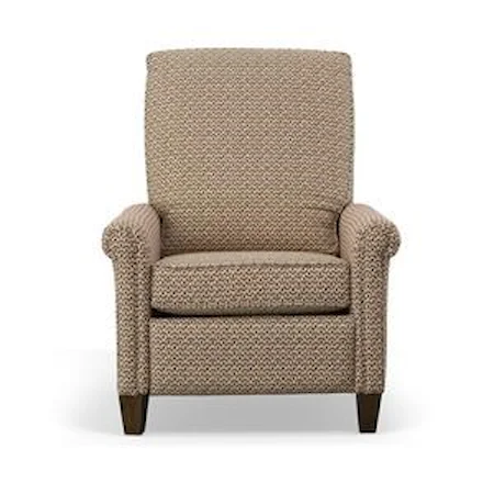 Casual Tall Recliner with Rolled Arms